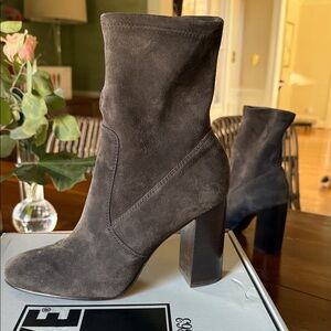 Frye Charcoal Suede Heeled Boots